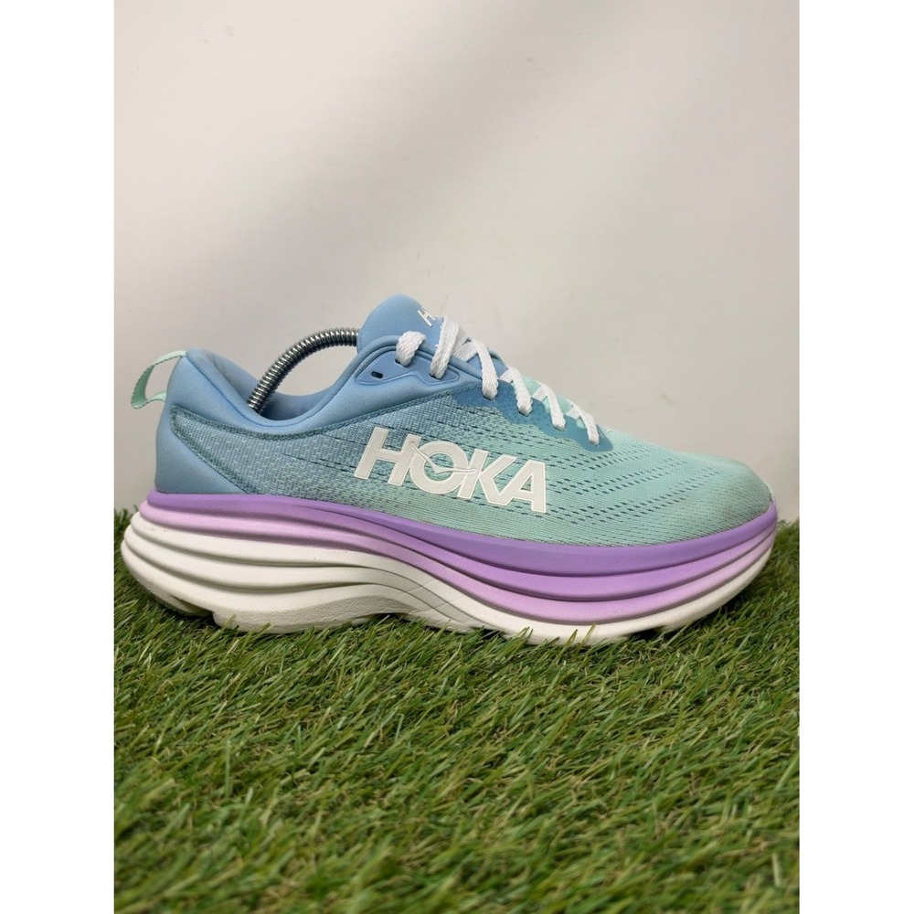 Hoka One Bondi 8 Shoes Women 9 Wide Blue Running Sneakers Walking Casual Comfort